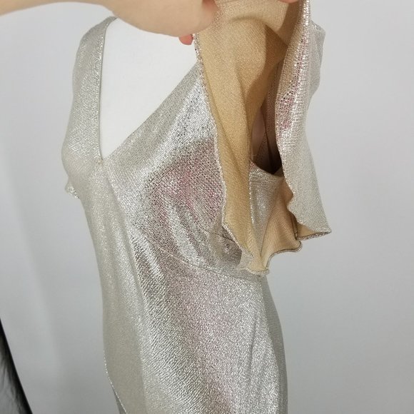 Ralph Lauren Flutter Sleeve Evening Dress 6 & 12 - Picture 8 of 13